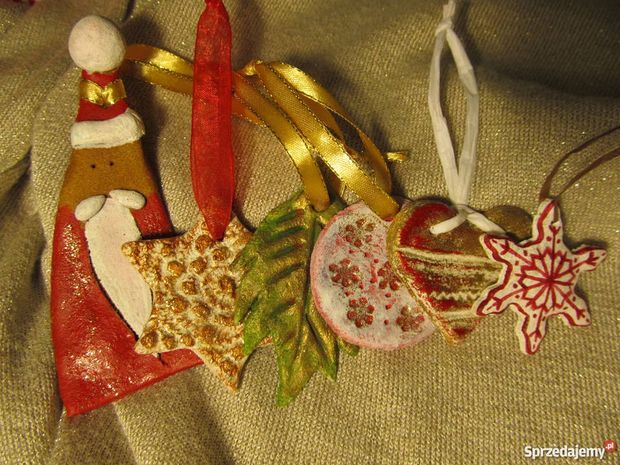 Ozdoby na choinkę z masy solnej